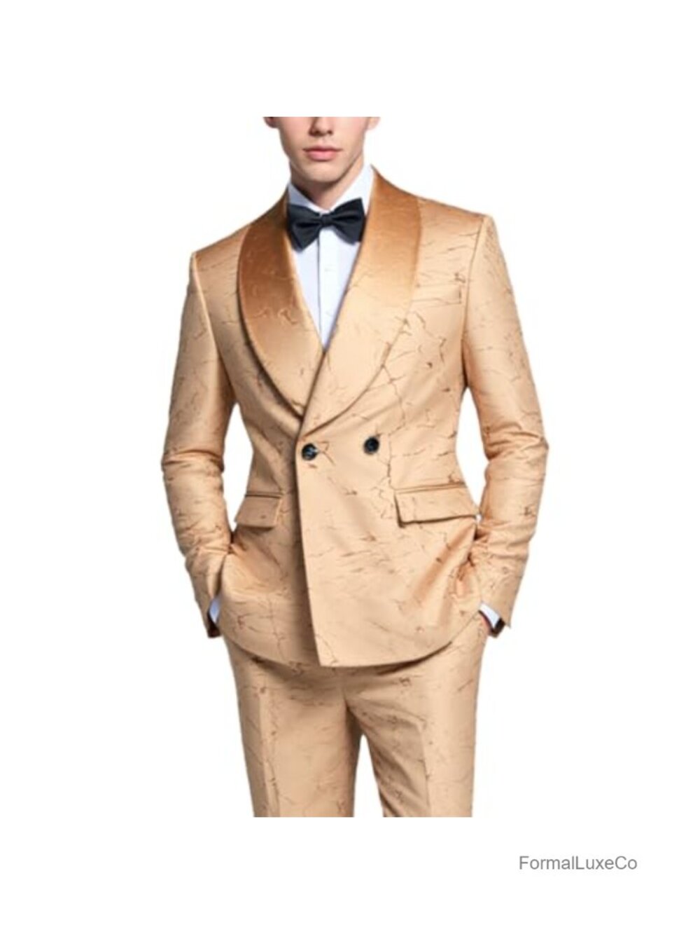 Men's 2 Piece Suit Velvet Floral Formal Party Wedding Tuxedo